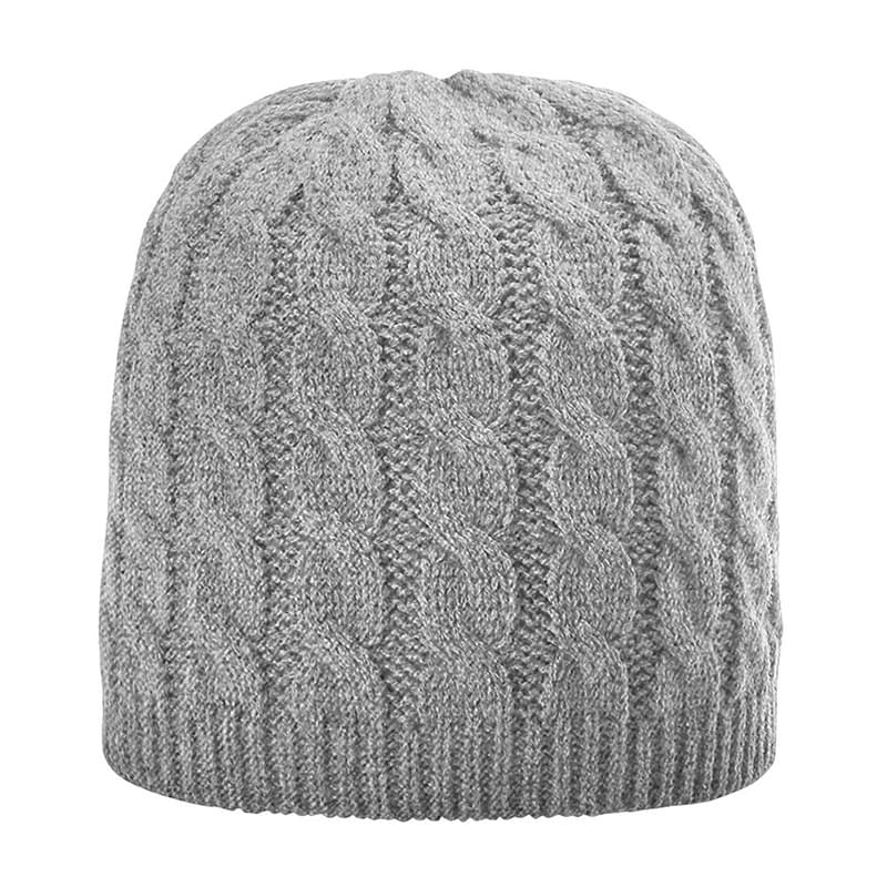 Cable Knit Beanie Without Fold/Cuff