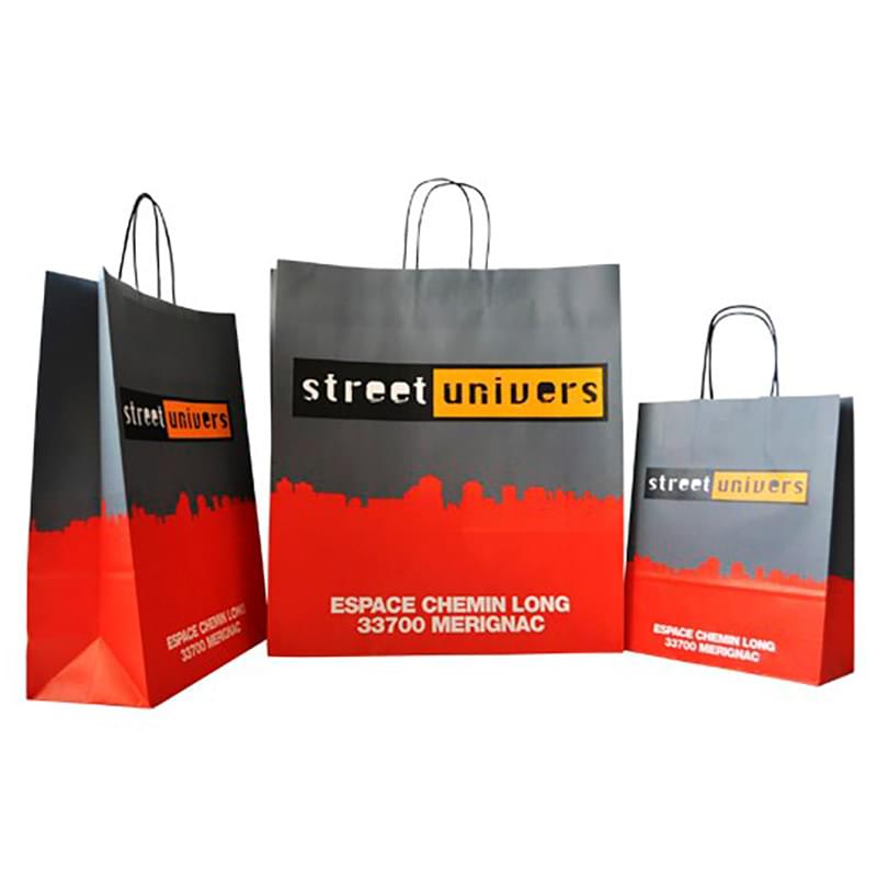 235g Card Paper bag with full color imprint on all sides (5.25*13*3.25")