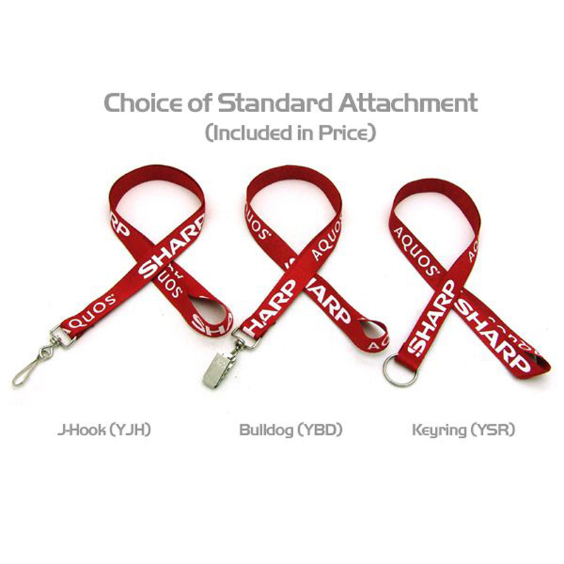 5/8" Silkscreened Flat Lanyard w/ Key Ring