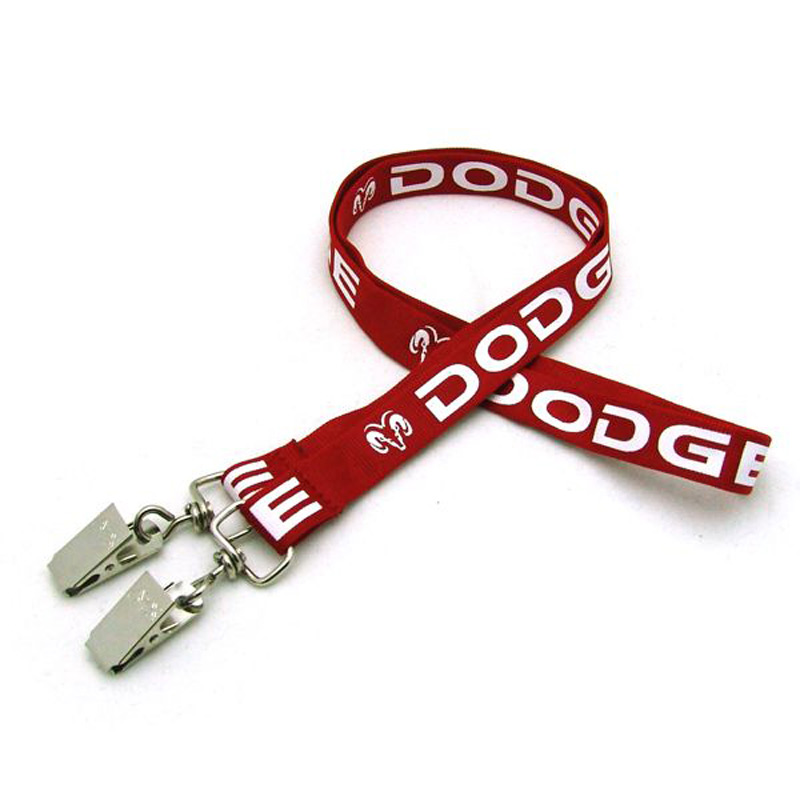 5/8" Silkscreened Tubular Lanyard w/ Double Standard Attachment