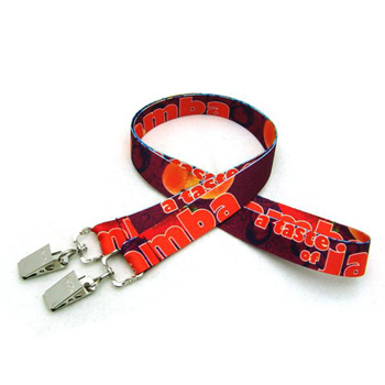 3/4" Digitally Sublimated Lanyard w/ Double Standard Attachment
