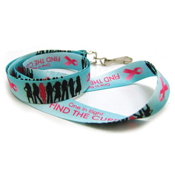 Breast Cancer Awareness Digitally Sublimated Lanyard w/3 Day Service