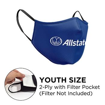 Mask - 3D (No Piping) 2 Ply With Pocket Cotton Silscreened Fixed Ear Youth
