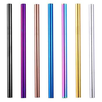 Single Stainless Stainless Steel Straw - straight (6mm) - COLORED 